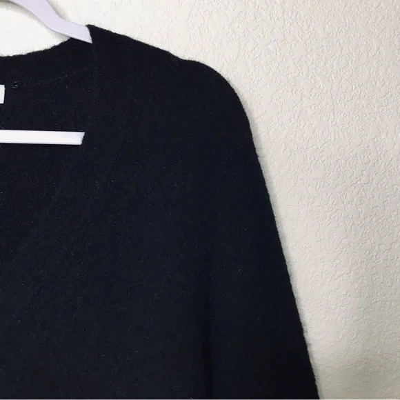 SANDRO PARIS Lena Wool Alpaca Black V-Neck Sweater